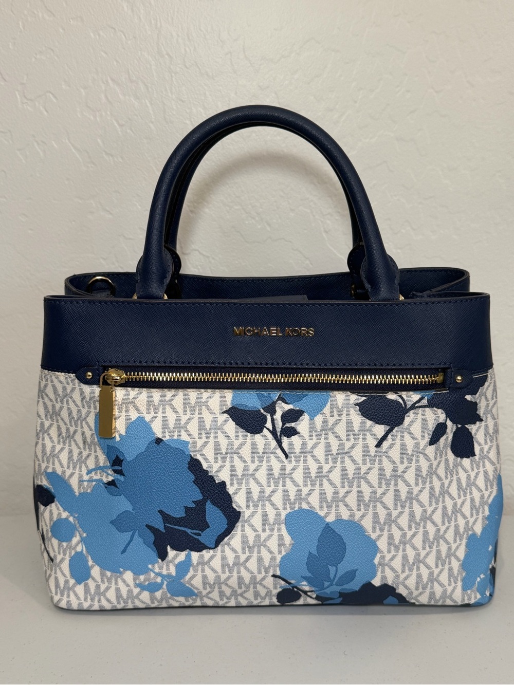 Michael Kors Hailee Navy Floral Satchel